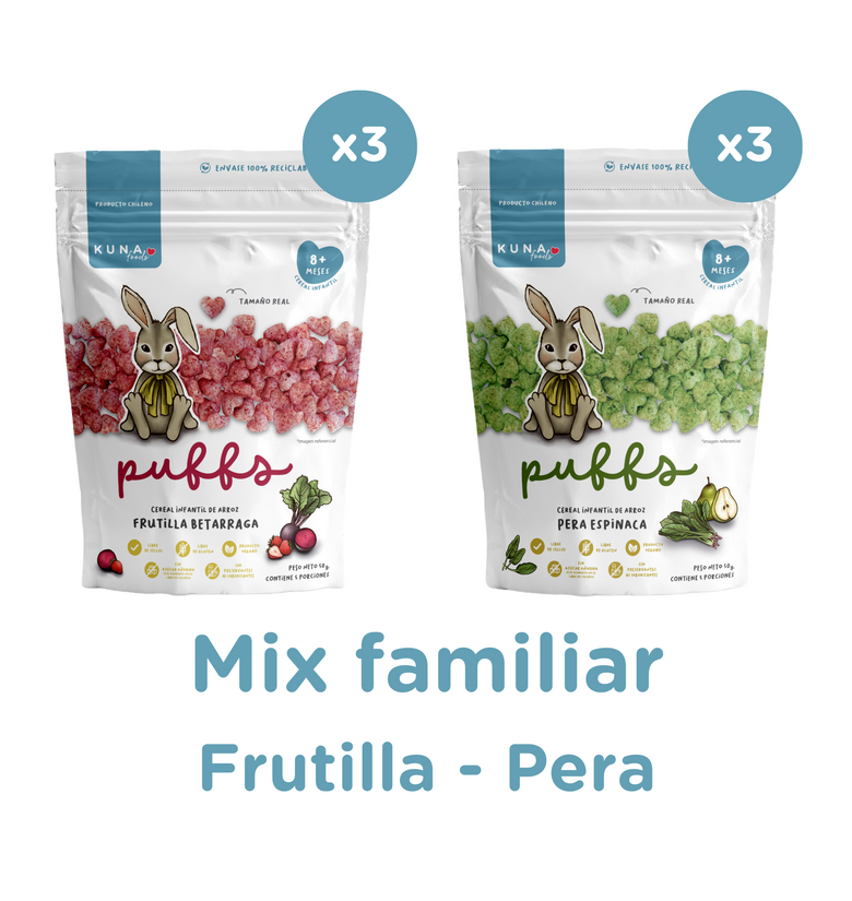 Mix Puffs Familiar Frutilla - Pera