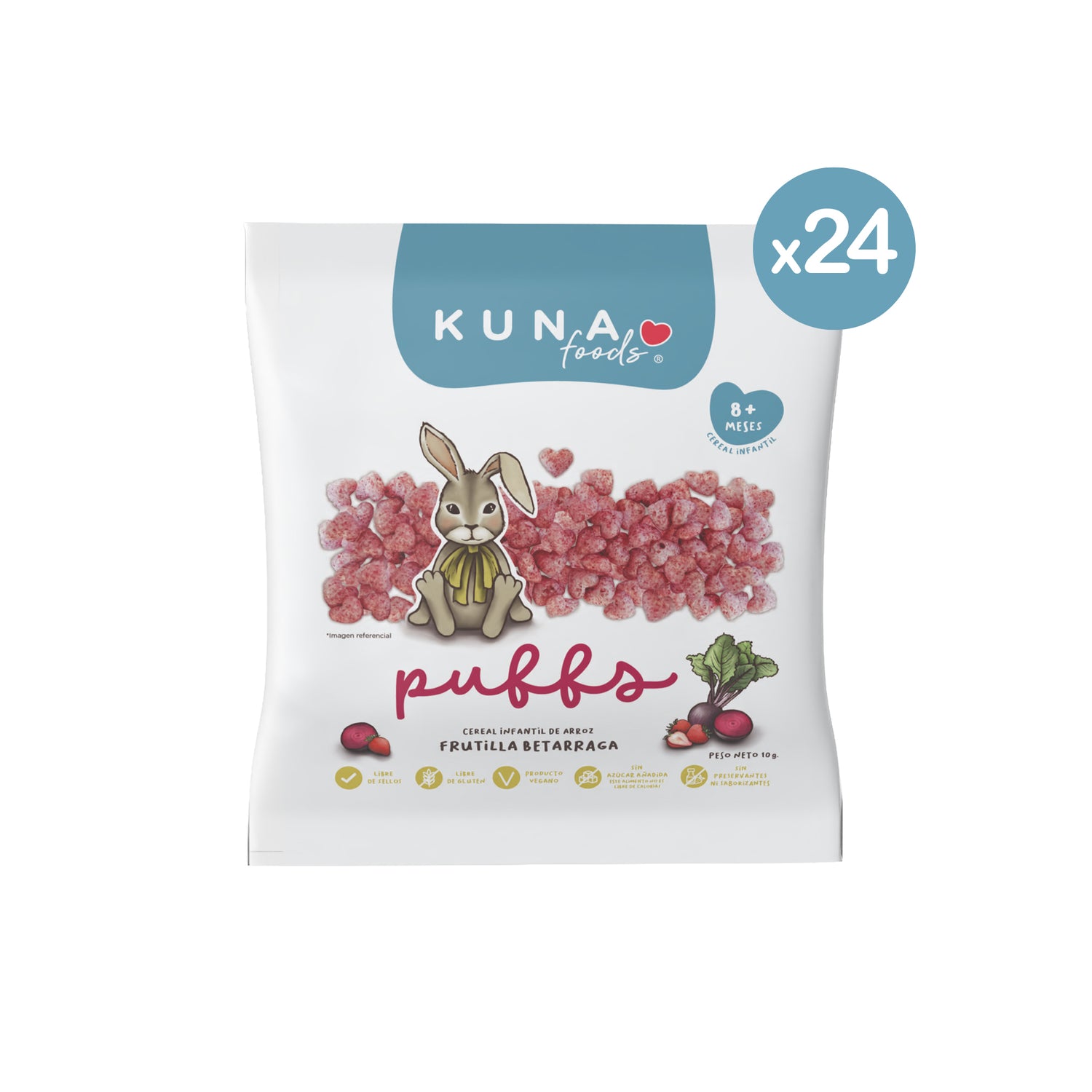 Caja Puffs Frutilla Betarraga Individual