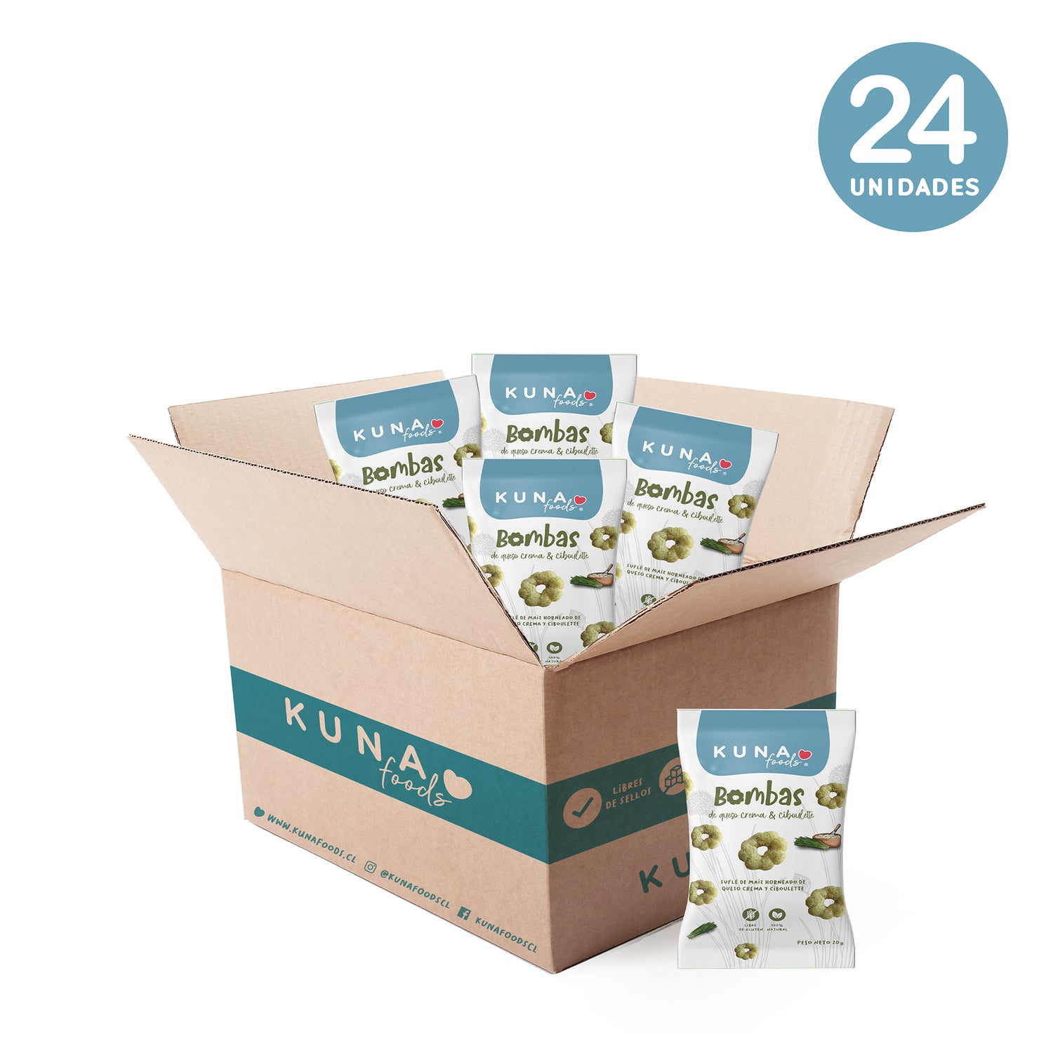 Caja Bombas Queso Crema Ciboulette Individual