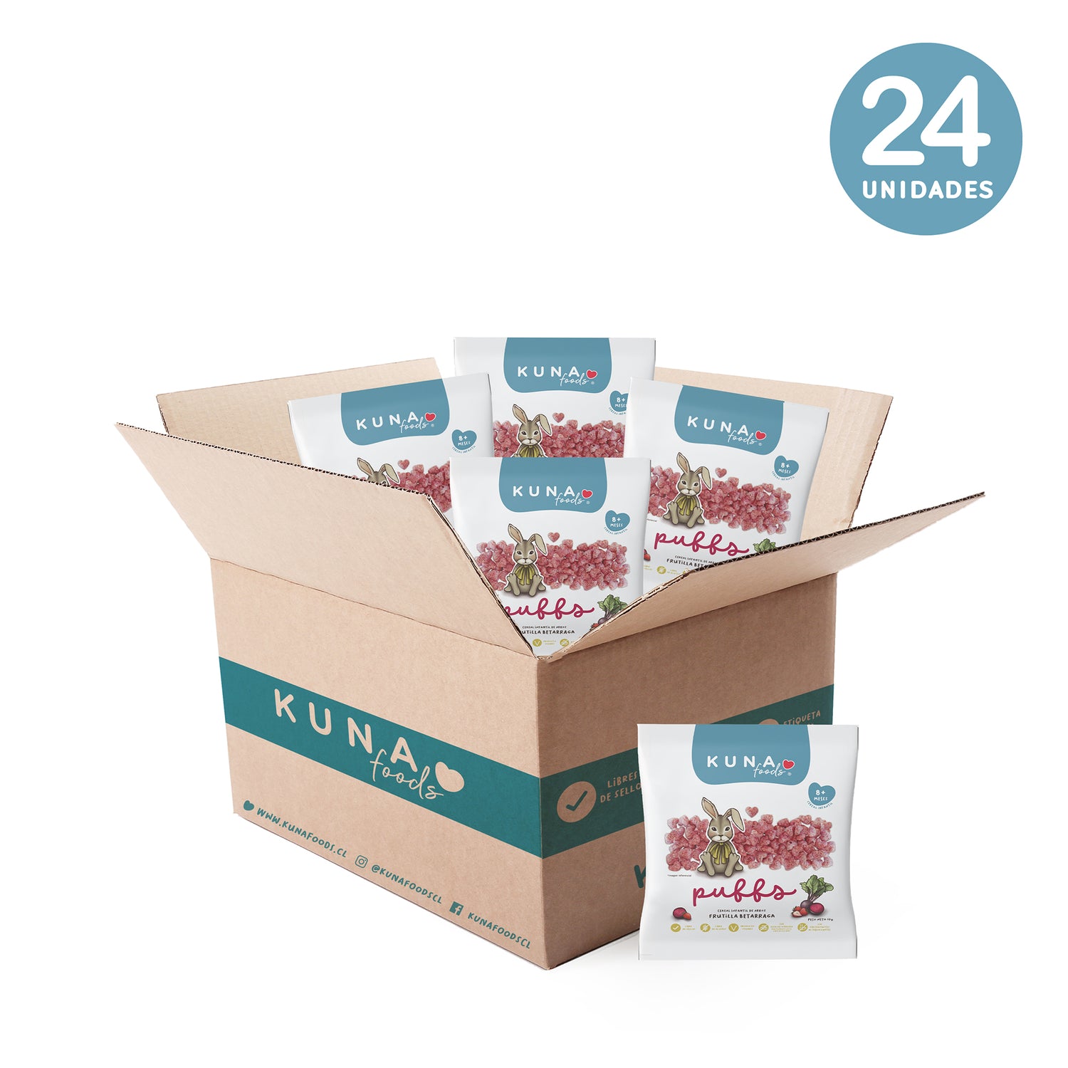 Caja Puffs Frutilla Betarraga Individual