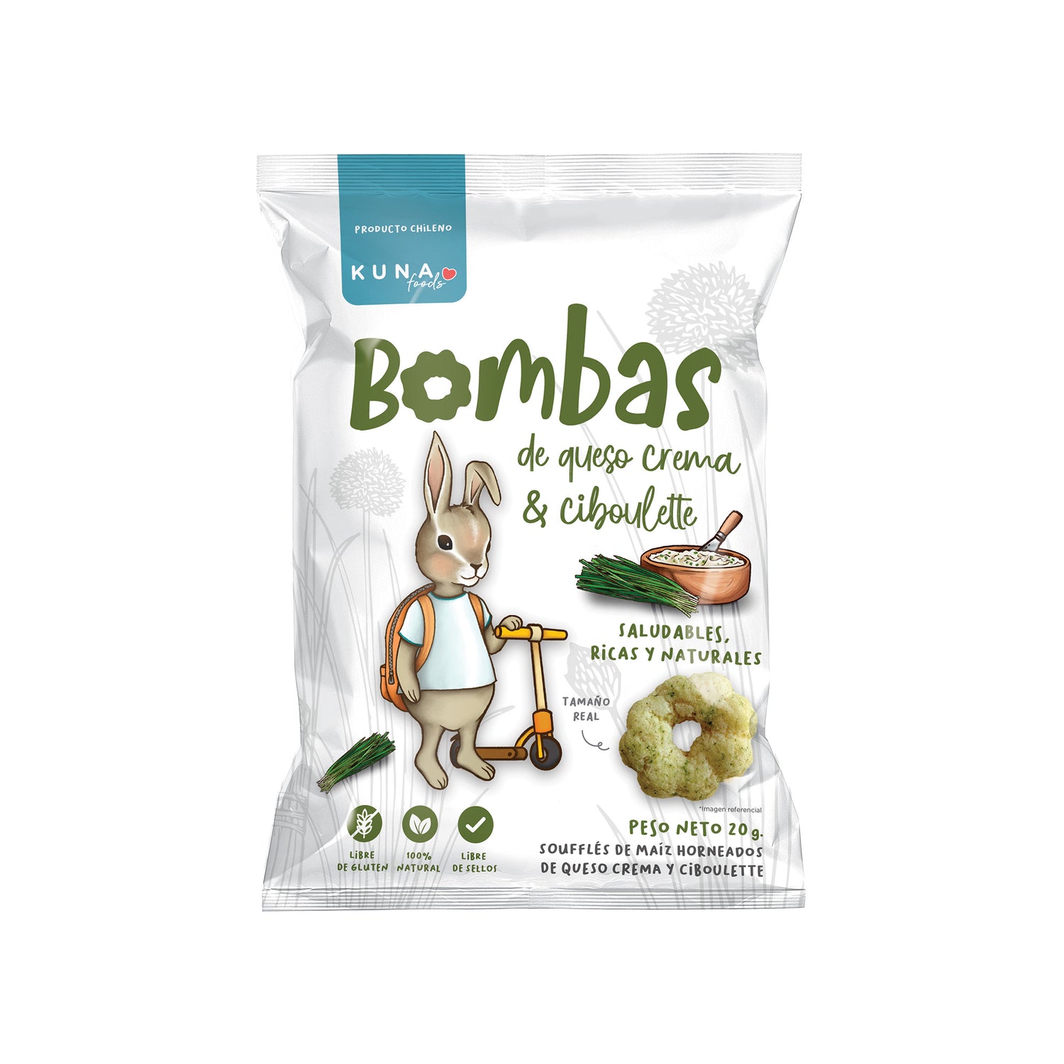 BOMBAS QUESO CREMA CIBOULETTE INDIVIDUAL - 20GR
