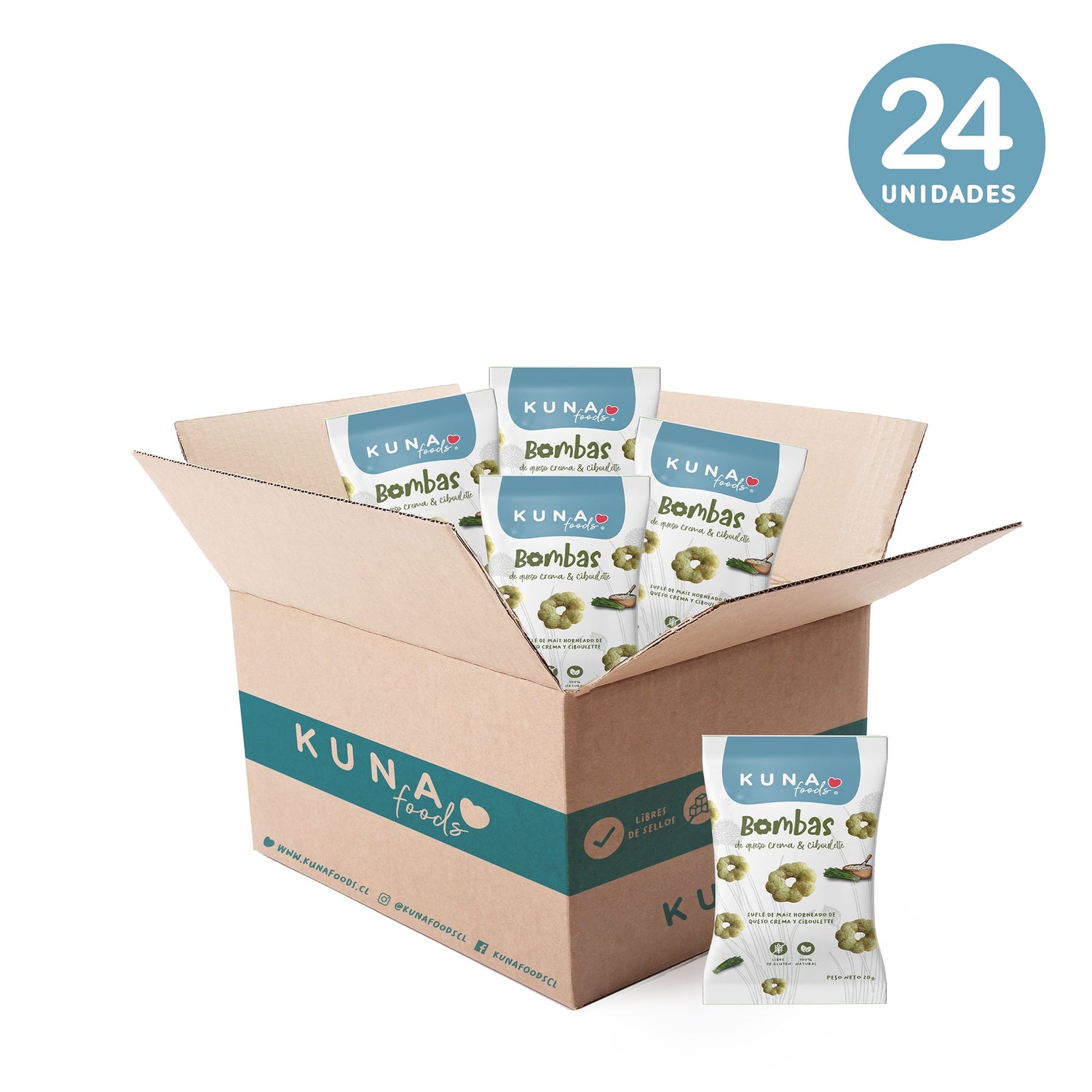 Caja Bombas Queso Crema Ciboulette Individual