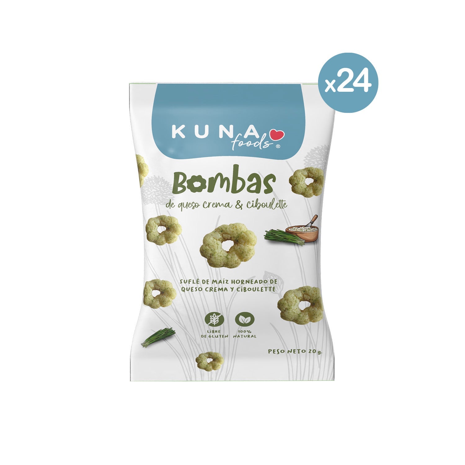 Caja Bombas Queso Crema Ciboulette Individual