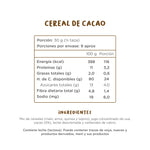 Caja Cereal Cacao de Kuna Foods, cereal listo para consumir, con porciones de 12 unidades de 280 g