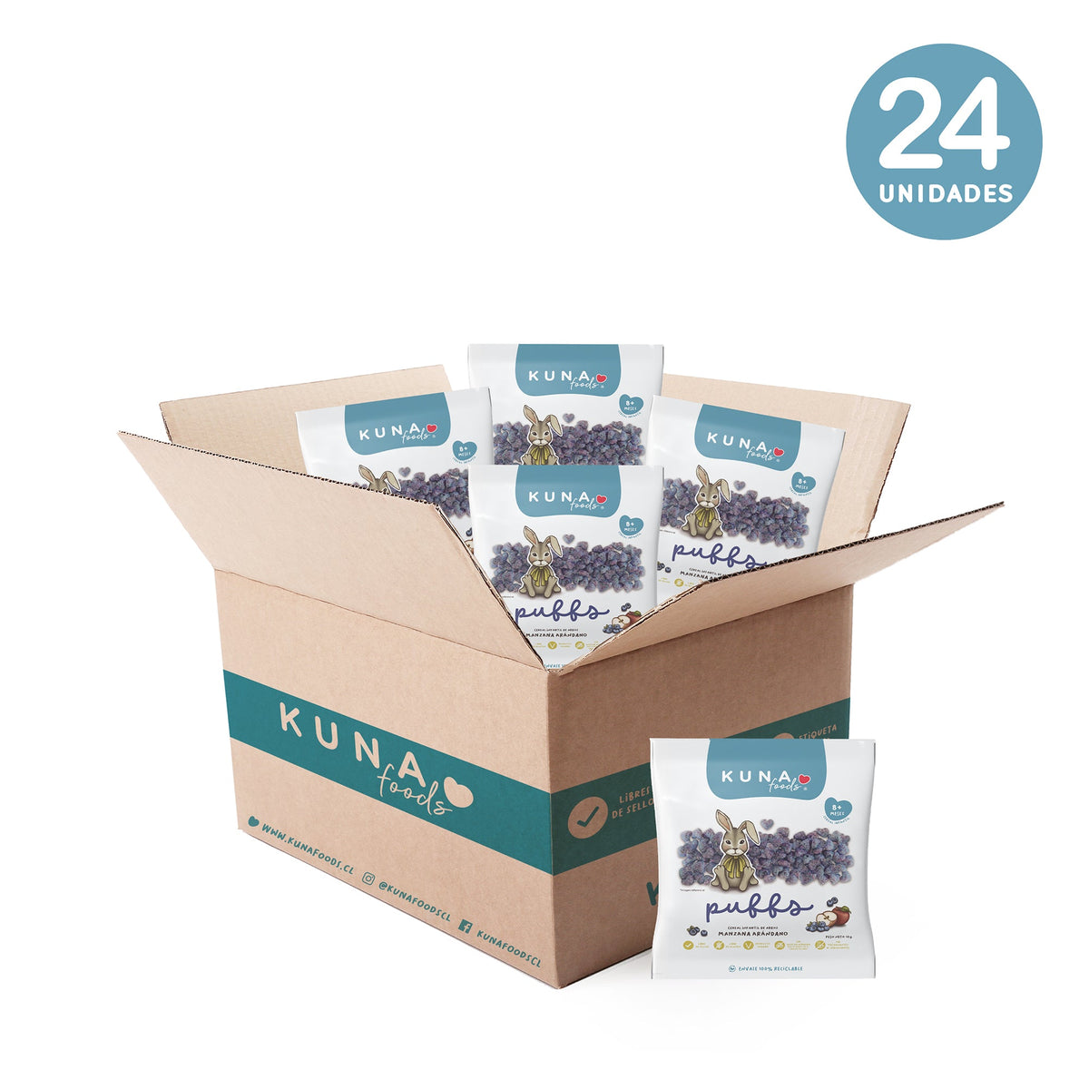 Caja Puffs Manzana Arándano Individual