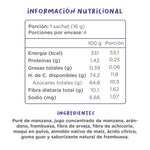 Gumis Berries de Kuna Foods, gomitas de fruta, sin azúcar añadida, en envase con tabla nutricional