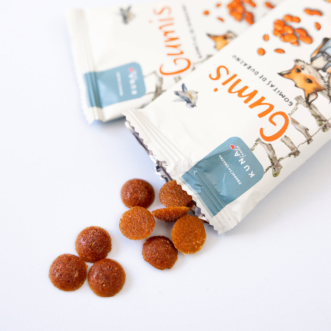 Gumis Durazno Kuna Foods gomitas de fruta en gomitas color durazno, vegano y sin alérgenos