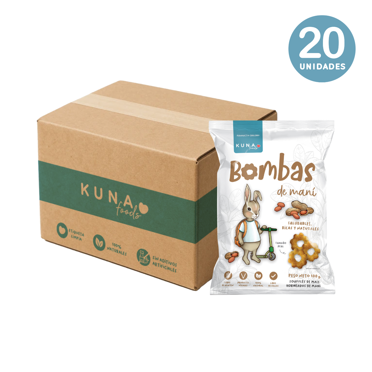 CAJA BOMBAS MANÍ FAMILIAR - 20 x 100GR