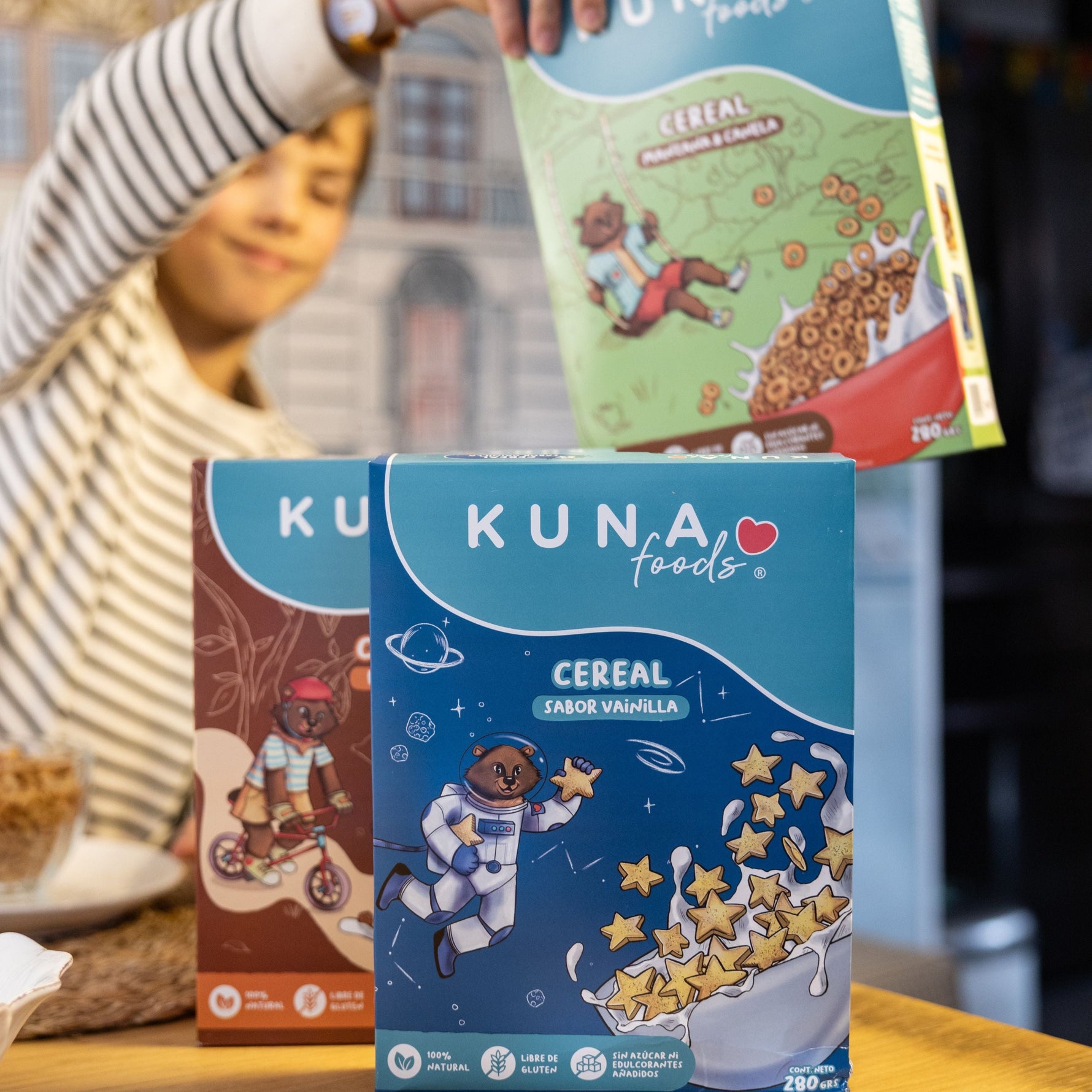 Mix Cereales Kuna Foods en pack de 3 cajas con cereal sin azúcar añadida y sin gluten