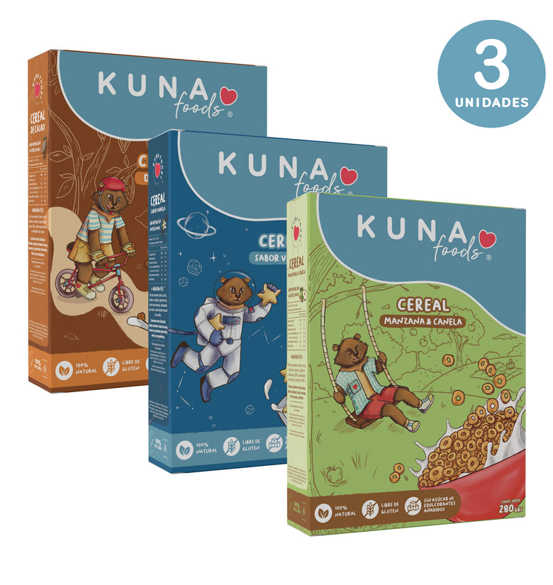 Mix Cereales:  Cacao, Vainilla y Manzana & Canela