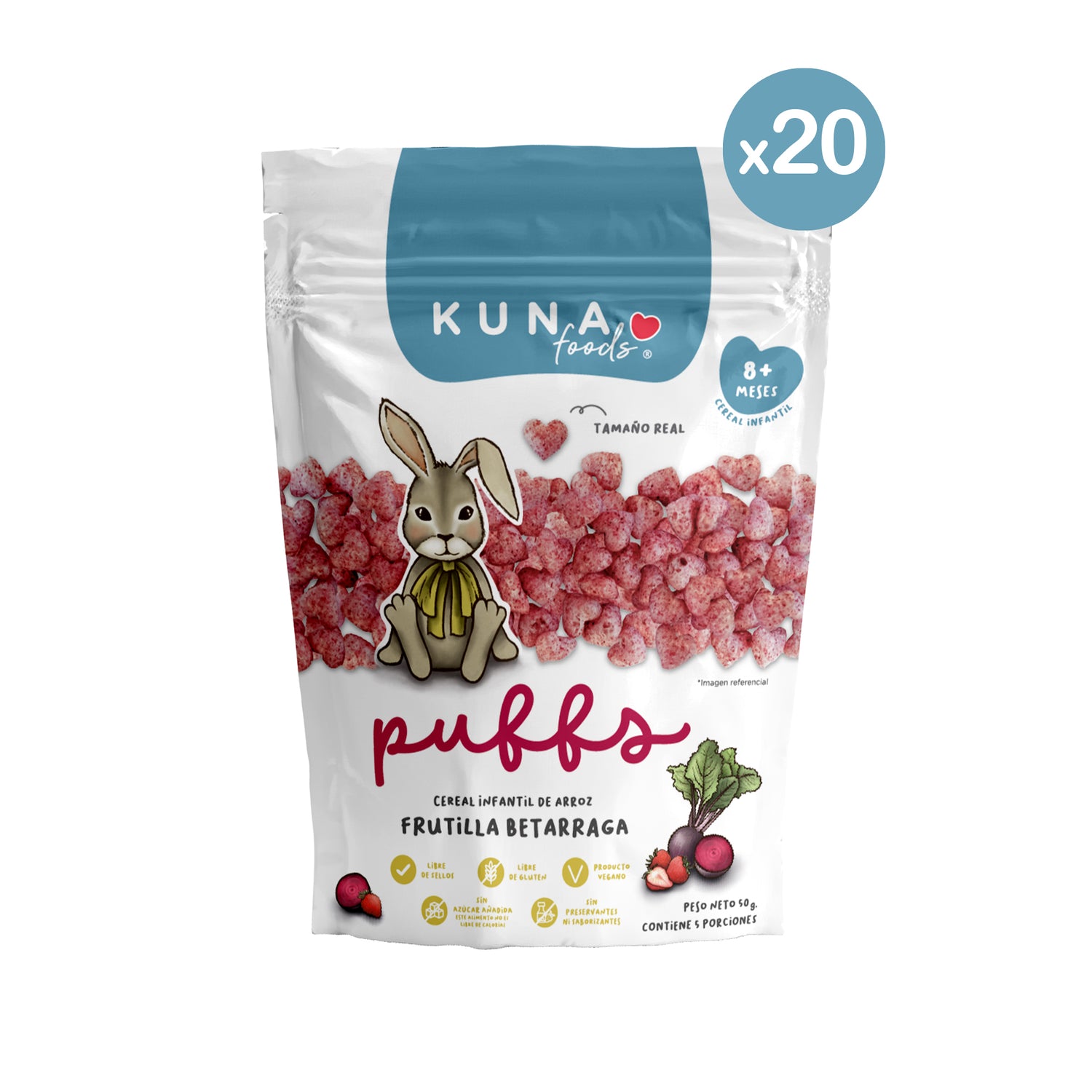 Caja Puffs Frutilla Betarraga Familiar