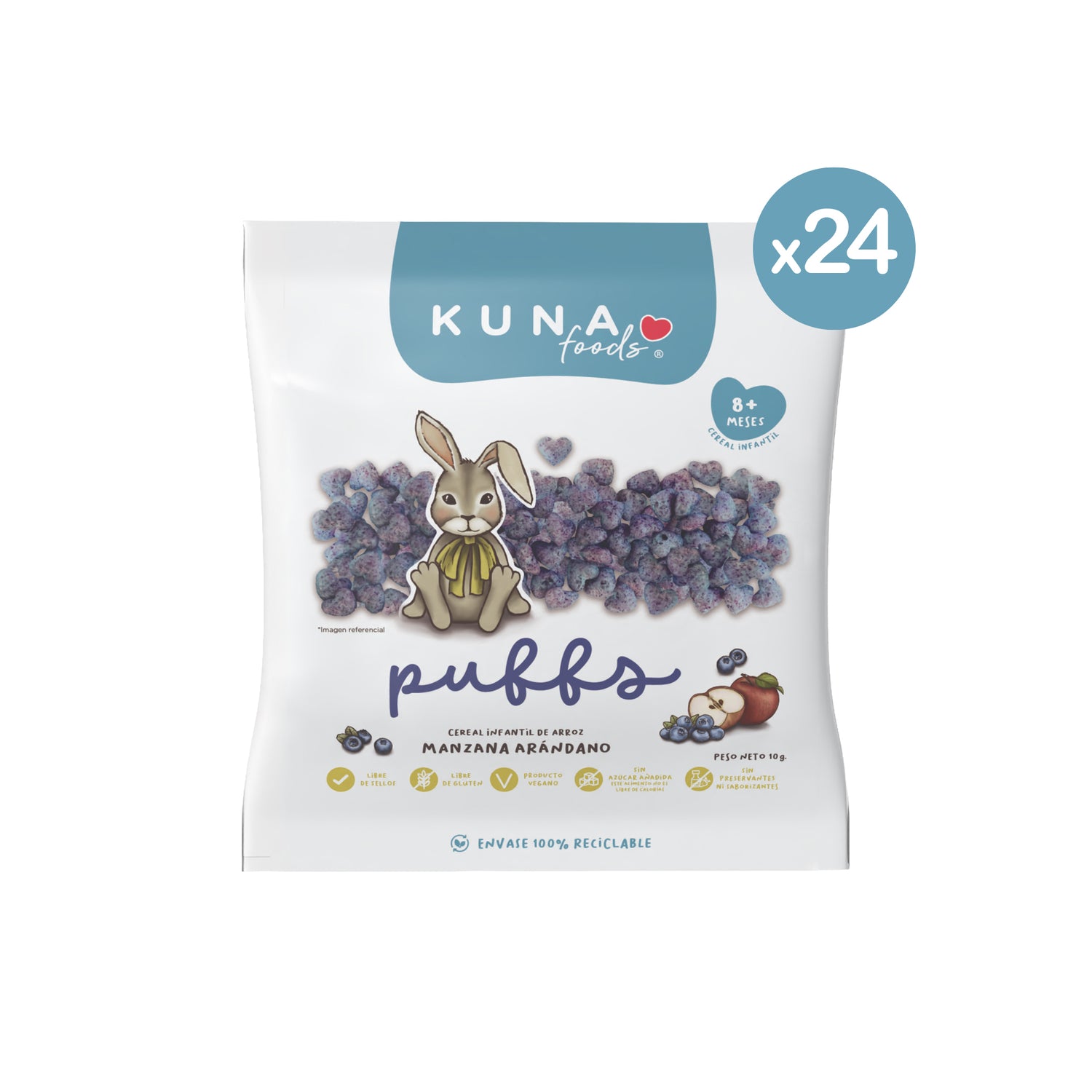 Caja Puffs Manzana Arándano Individual