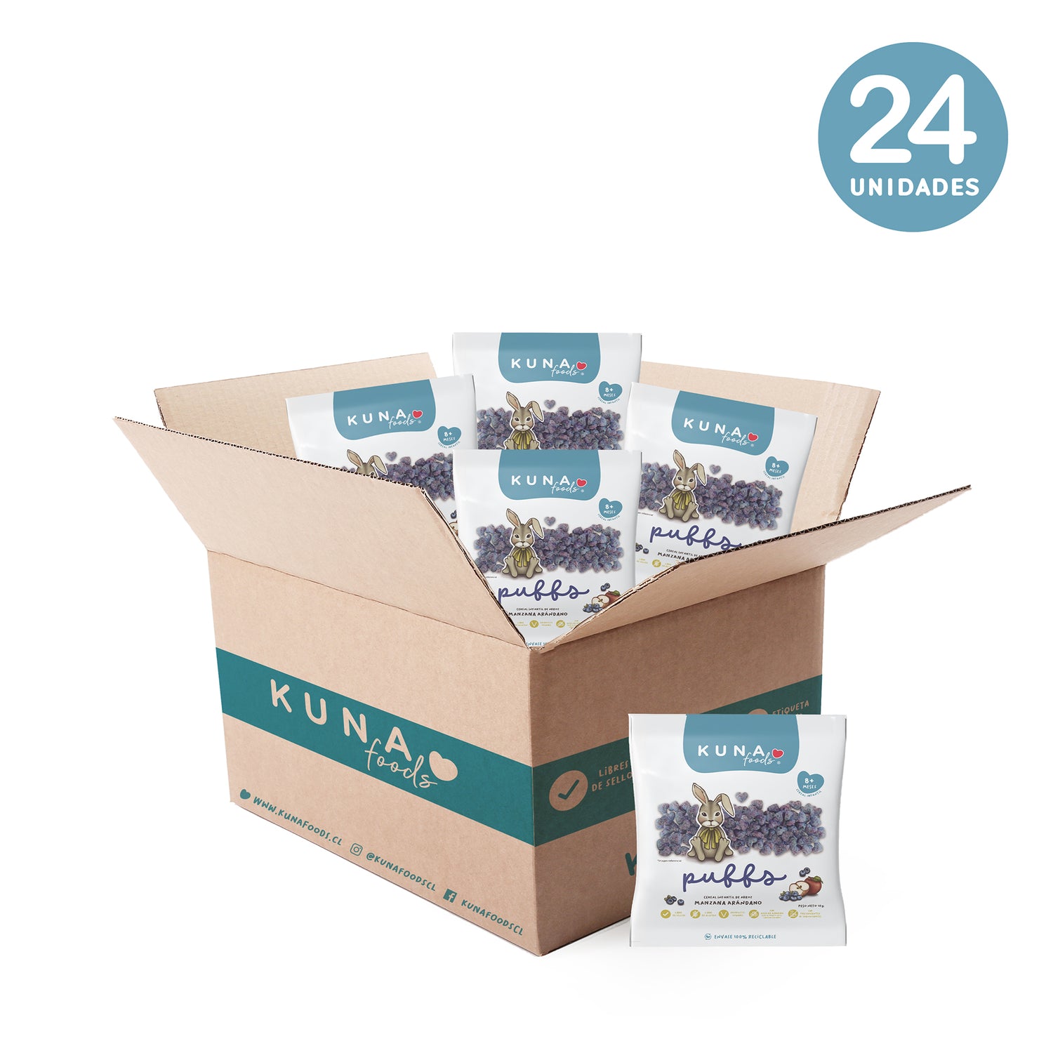 Caja Puffs Manzana Arándano Individual