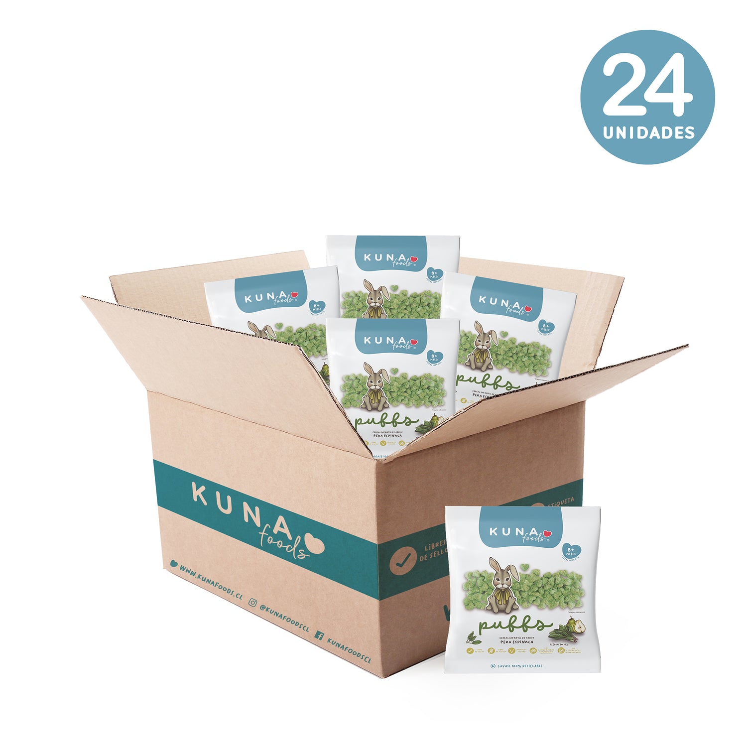 Caja Puffs Pera Espinaca Individual