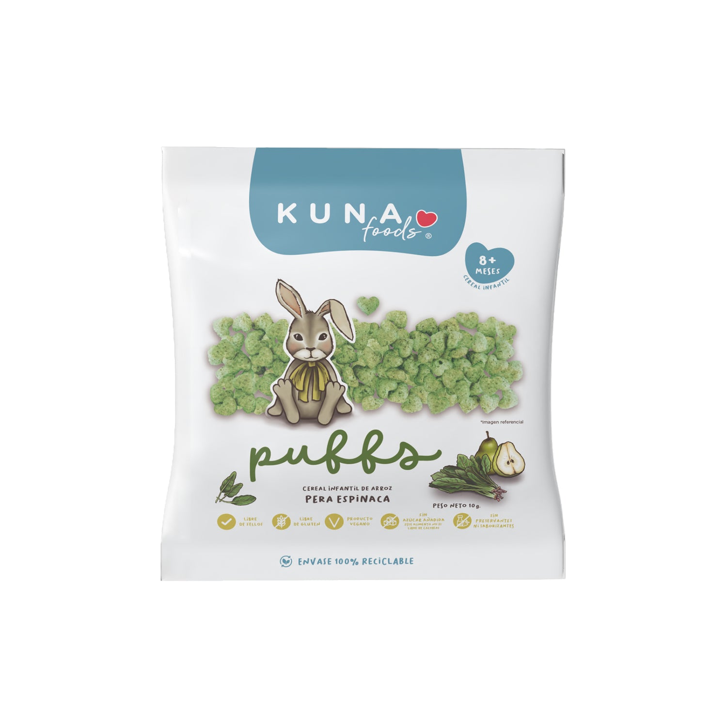 Puffs Pera Espinaca Individual