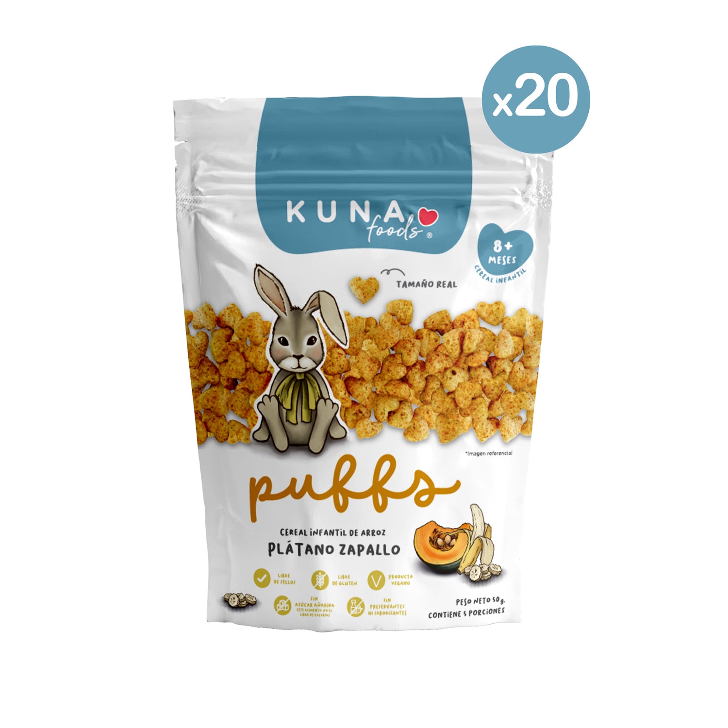Caja Puffs Plátano Zapallo Familiar