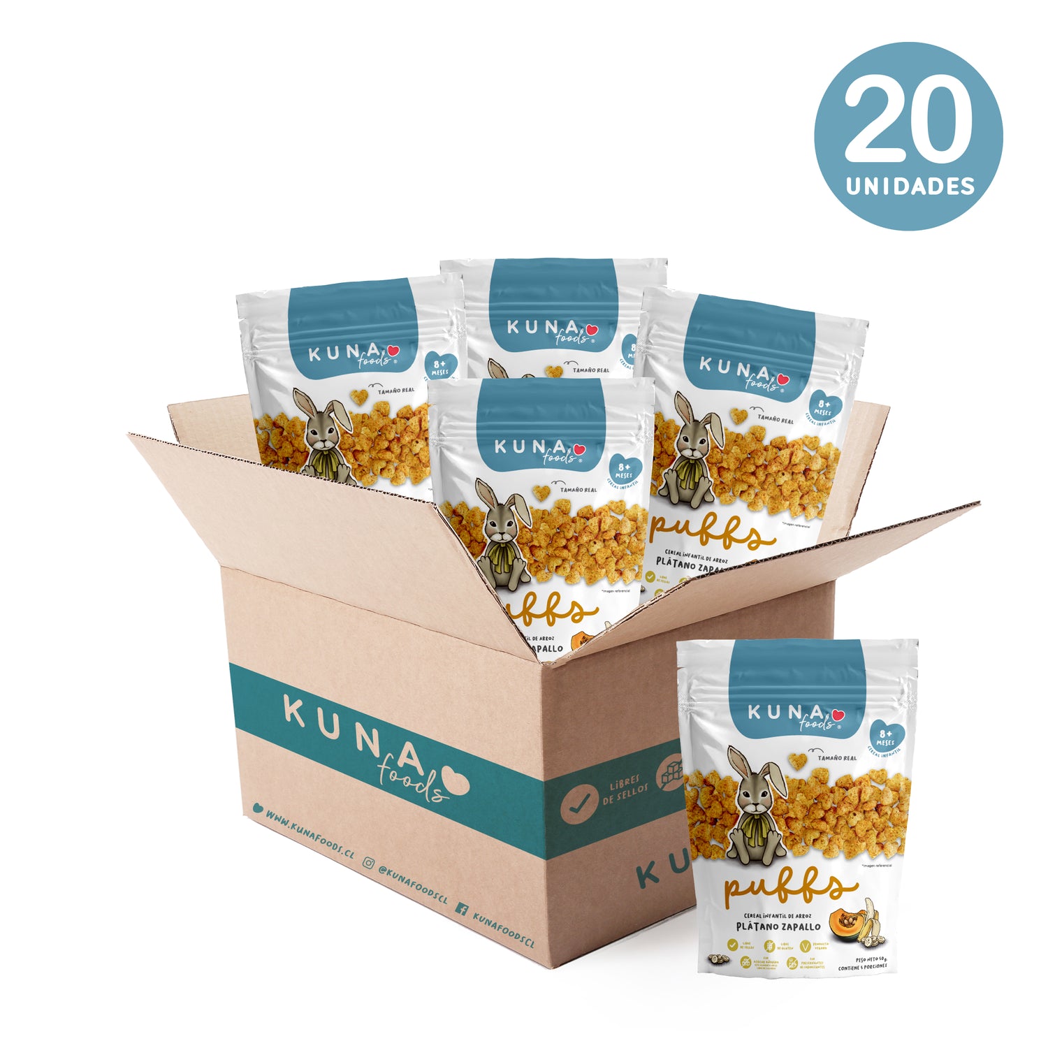 Caja Puffs Plátano Zapallo Familiar