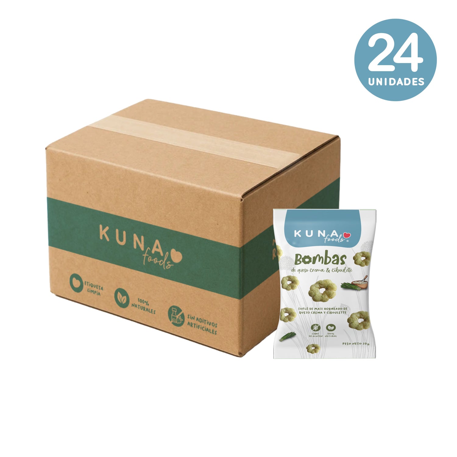 Caja Bombas Queso Crema Ciboulette Individual